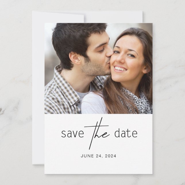 Two Photo Simple Wedding Save The Date (Front)