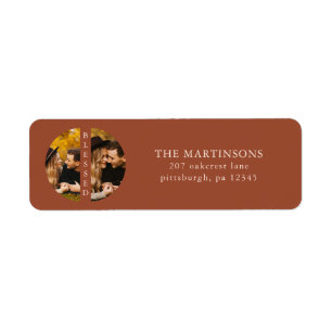 Two Photo Terracotta Return Address and Name