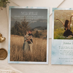 Two Photo Watercolor Rustic Wedding Save the Date