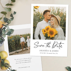 Two Photo Wedding Save the Date Invite Template