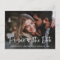 Two Photo | White Heart and Script Change the Date