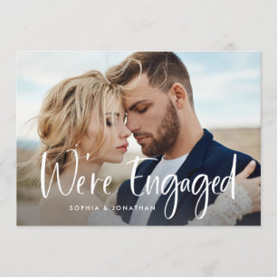 Two Photo with Modern Script   Engagement Party Invitation