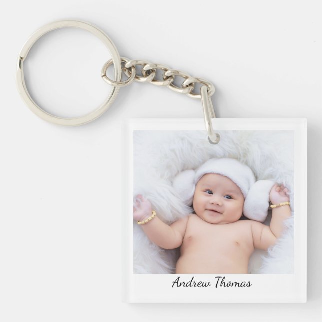 Two-Photo with Name Key Ring (Front)
