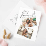Two Photos Bridesmaid Proposal Card Template<br><div class="desc">'Will you be my bridesmaid?' cute modern 2 photos bridesmaid proposal card. The third photo can be added on the backside. All colours can be edited.</div>