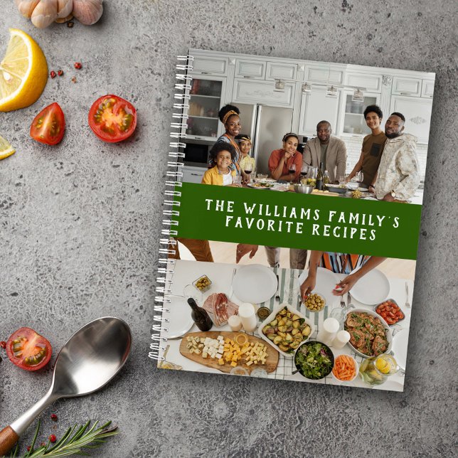 Two Photos Green Simple Family Recipes Notebook (Creator Uploaded)