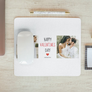 Two Photos   Happy Valentines Day   Couple Gift Mouse Mat