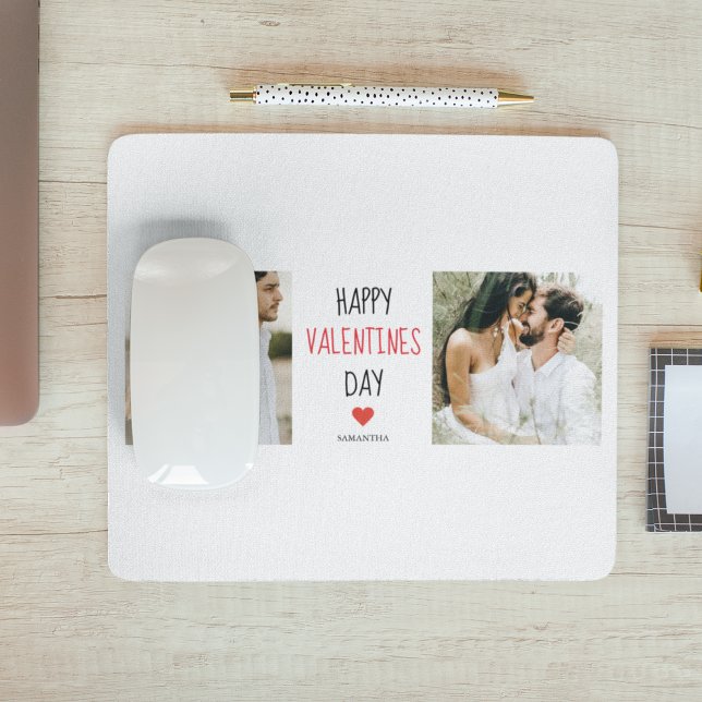 Two Photos | Happy Valentines Day | Couple Gift Mouse Mat (Creator Uploaded)