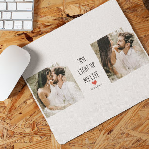 Two Photos   Happy Valentines Day   Romantic Quote Mouse Mat