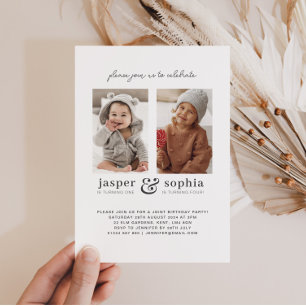 Two Photos Joint Birthday Invitation