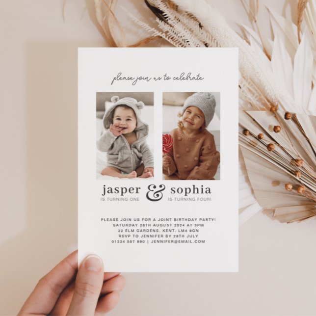 Two Photos Joint Birthday Invitation (Creator Uploaded)