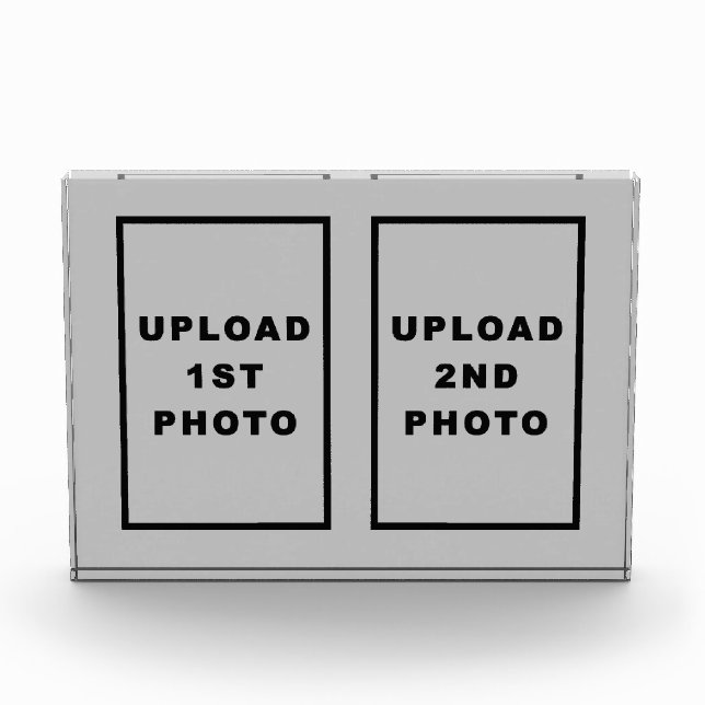 Two Photos on Grey Rectangle Photo Block (Front)