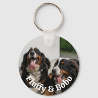 TWO PHOTOS Personalised Pets Photo Keychain