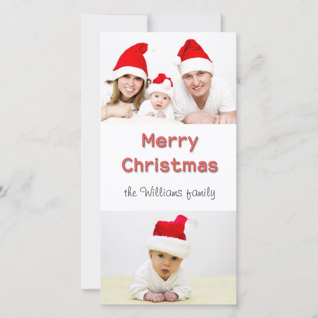 Two Picture Christmas Photo Card (Front)