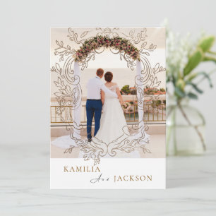Two-Piece Modern Minimalist Folded Wedding  Invitation