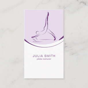 Two Pilates Poses on the Refirmer   Color Business Card