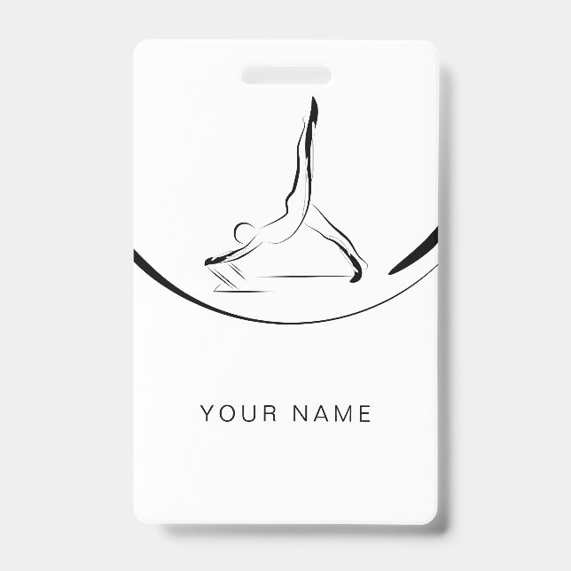 Two Pilates Poses on the Reformer  ID Badge (Front)