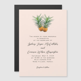 Two Pineapples Magnetic Wedding Invitation