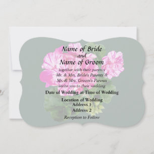 Two Pink and White Striped Geraniums Wedding Invitation