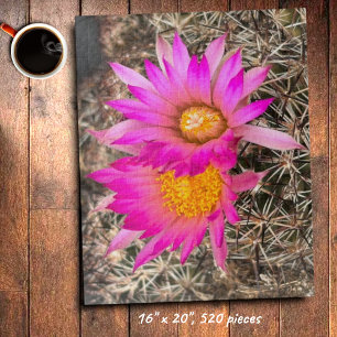 Two Pink Cactus Flowers Close-Up Photograph Jigsaw Puzzle