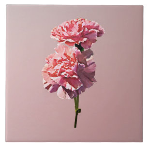 Two Pink Carnations Tile