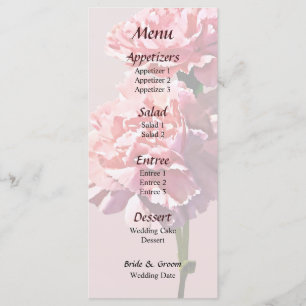 Two Pink Carnations Wedding Menu