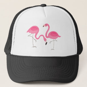 Two Pink Flamingos Simple Illustration Trucker Hat