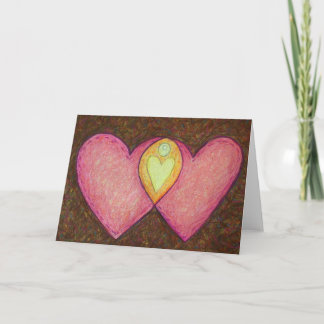 Two Pink Hearts Card