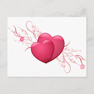 Two Pink Hearts Postcard