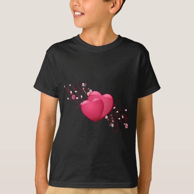 Two Pink Hearts T-Shirt (Front)