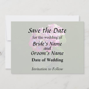 Two Pink Hydrangea Save The Date