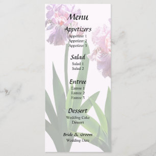 Two Pink Irises Menu