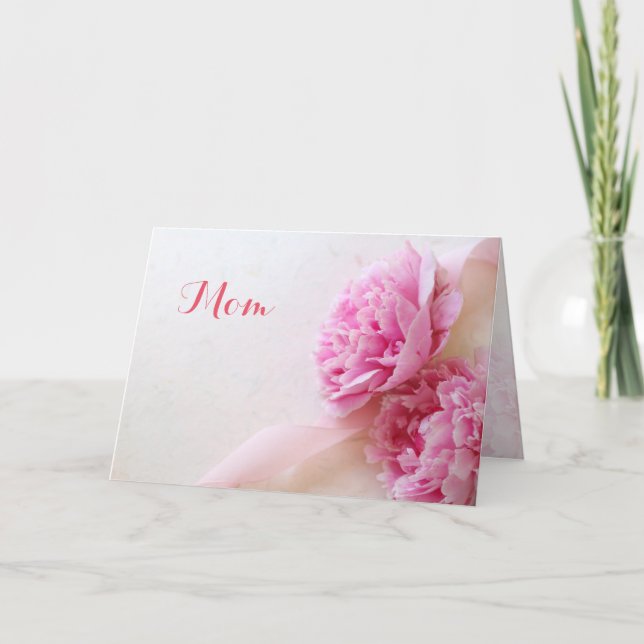Two pink peonies card (Front)