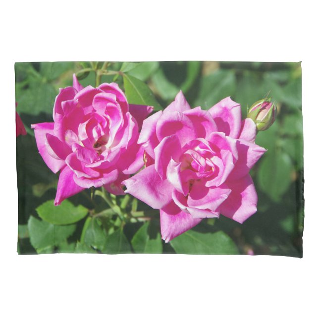 Two Pink Roses pillow case (Front)