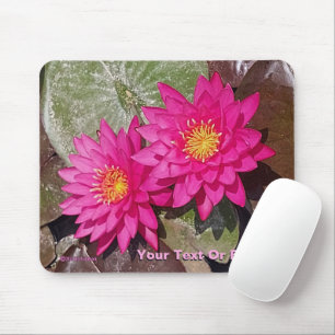 Two Pink Water Lilies Mouse Mat