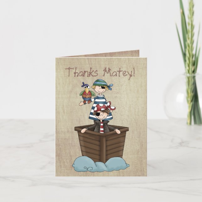 Two Pirates Thank You Card (Front)