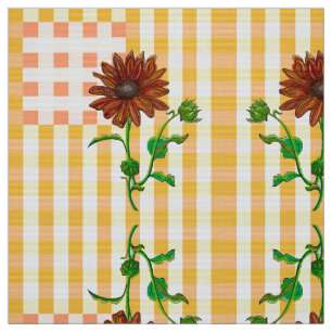 Two Plaid Sunflower Fabric