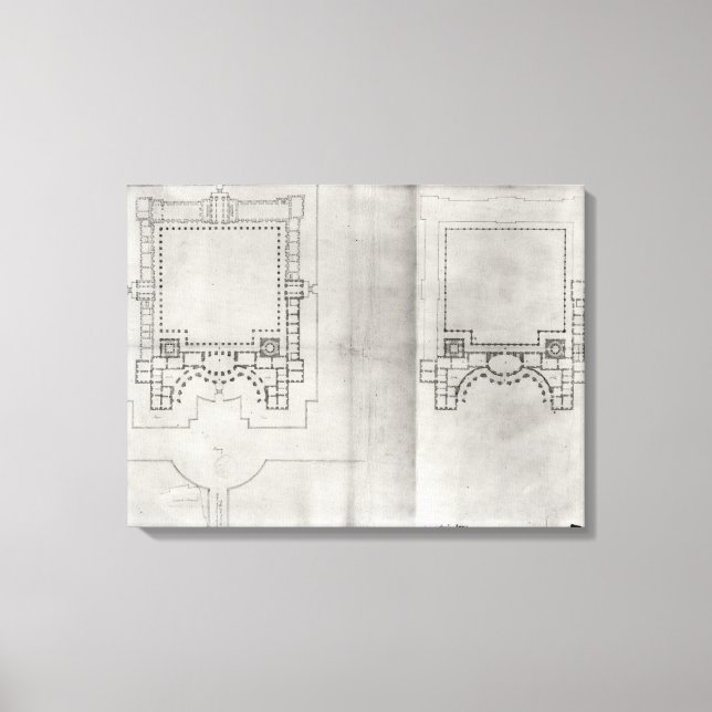 Two plans for the first project for the Louvre Canvas Print (Front)