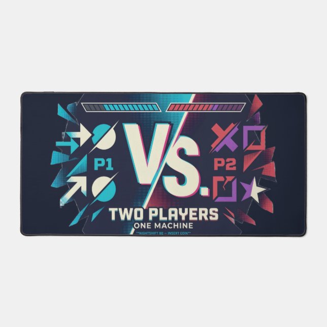 Two Players One Machine Retro Arcade Gaming Desk M Mat (Front)