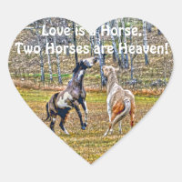 Two Playful Pinto Paint Horses Equine Art Design