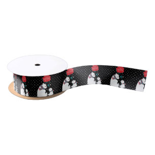 Two Polar Bears Merry Christmas Satin Ribbon