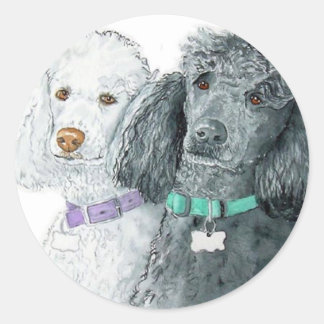 Two Poodles Stickers