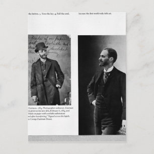 Two portraits of George Eastman 1884 and 1890 Postcard