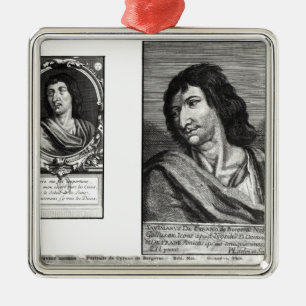 Two portraits of Savinien Cyrano de Bergerac Metal Tree Decoration