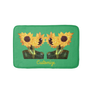 Two Potted Sunflower Plants Thunder_Cove Bath Mat
