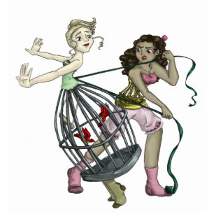 Two Pretty Birds Standing Photo Sculpture