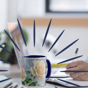 Two Pretty Roses Flower Art Cup Mug