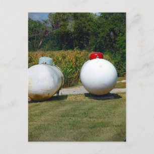 Two Propane Tanks in Iowa  Postcard