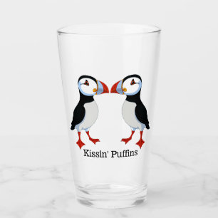 Two Puffins Design Drinking Glass