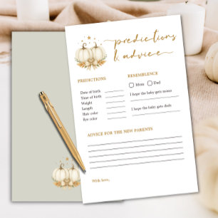 Two Pumpkins Baby Shower Predictions Advice Card