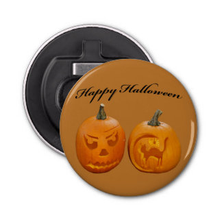 Two Pumpkins Happy Halloween Bottle Opener
